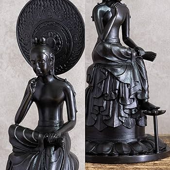 Amazon｜国宝復刻版 弥勒菩薩 半跏像(中宮寺型) 31cm漆仕上げ 蝋型